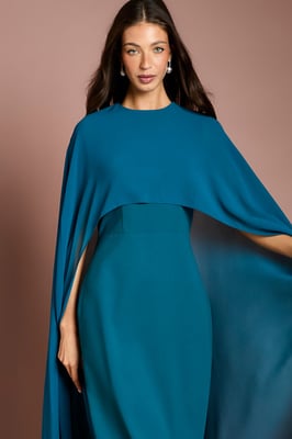 Cape Sleeve Maxi Dress