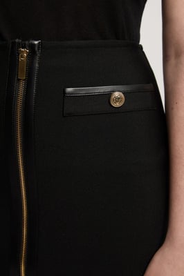 Pu Tipped Military Bandage Mini Skirt