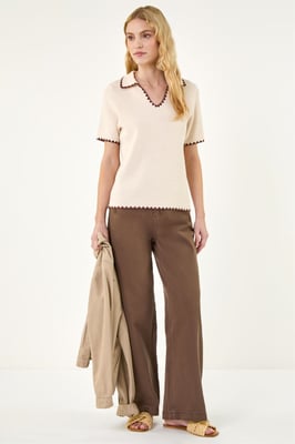 Textured Collar Knit Top