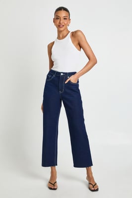 The High Waist Cropped Straight Leg Jean
