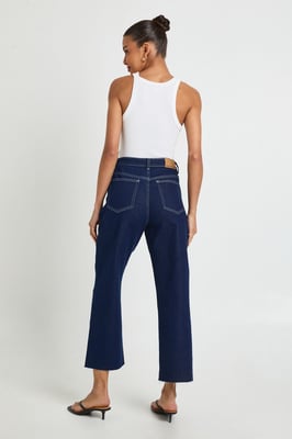 The High Waist Cropped Straight Leg Jean