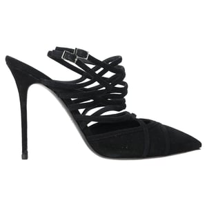 Giuseppe Zanotti Pumps med snörning och remmar i svart mocka
