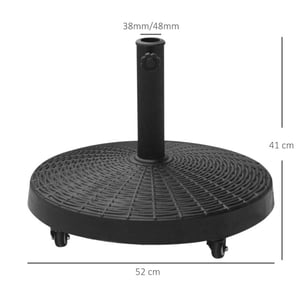 4goodz Parasolvoet rattanlook 22.7 kg gevuld met cement met wielen ∅37-48 mm -
