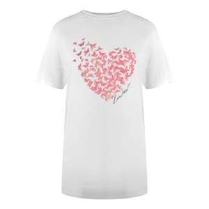 Love Moschino Flutter Heart Design White T-shirt