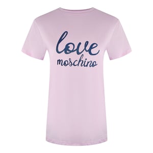 Love Moschino Cursive Logo Pink T-shirt