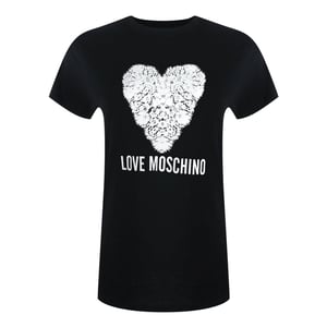 Love Moschino Heart Print Black T-shirt