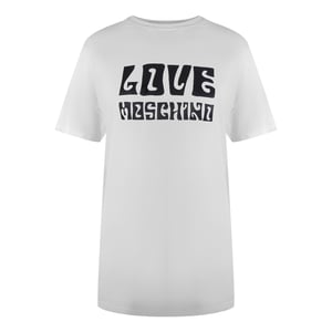 Love Moschino T-shirt Met Opvallend Logo In Wit