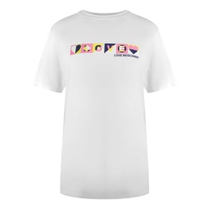 Love Moschino Colourblock Logo White T-shirt