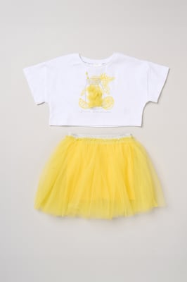 Lemonade Applique Short Sleeve T-Shirt and Tutu Skirt Outfit Set