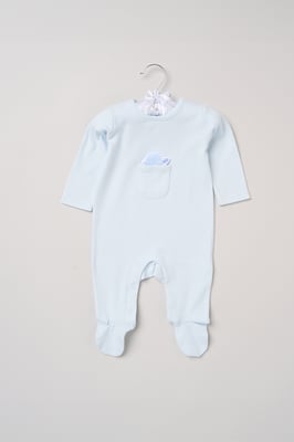 Newborn Sleepsuit with Appliqué Turtle Pocket