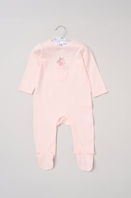 Newborn Sleepsuit with Appliqué Fairy Pocket