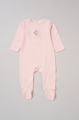 Newborn Sleepsuit with Appliqué Fairy Pocket