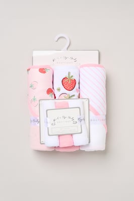3 Pack Strawberry Hooded Towels