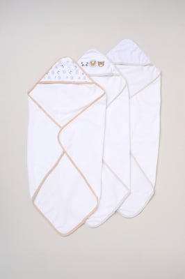 3 Pack Animal Hooded Towels