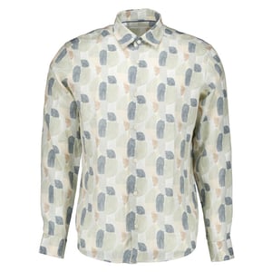 Eton Geometric print linen shirt lange mouw overhemden 100014843
