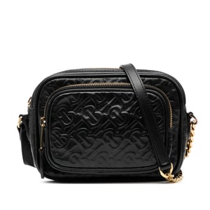 Pre-owned Embossed Calfskin Tb Monogram Camera Chain Crossbody