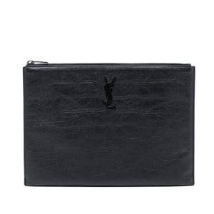 Begagnad Croc Pr präglad läder Monogram Clutch