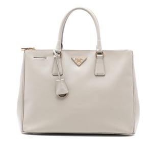 Pre-owned Large Saffiano Lux Galleria Double Zip Tote