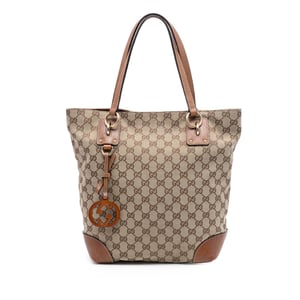 Pre-owned Medium Gg Canvas Gg Charm Tote