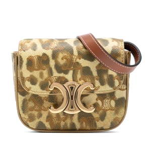 Pre-owned Mini Calfskin Leopard Print Claude Crossbody