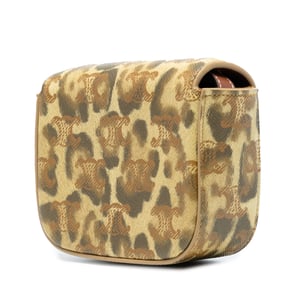 Pre-owned Mini Calfskin Leopard Print Claude Crossbody