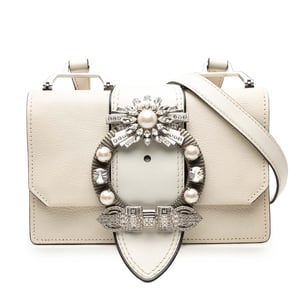 Pre-owned Goatskin Madras Soft Calf Crystal Embellished Crossbody