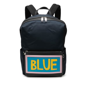 Tweedehands Nylon Woordenschat Blauwe Rugzak