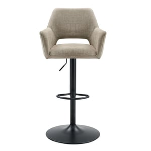 Multifurn 2x barkruk tess draaibaar stof taupe