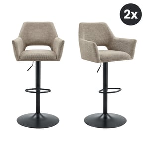 Multifurn 2x barkruk tess draaibaar linnen
