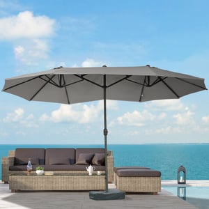 4goodz Duo-parasol-set met parasolvoet 460x270 cm brede parasol -