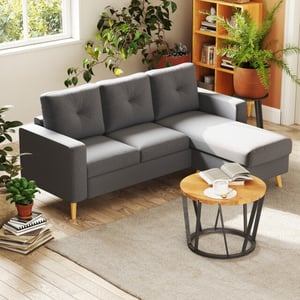 4goodz Hoekbank 3-zits in scandinavisch design linnenlook -
