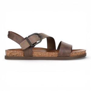 Blowfish Malibu Dames bruin zilveren voetbed met bandjes platte sandalen - Lance