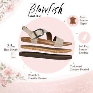 Blowfish Malibu Dames Cloud Zilveren Voetbed Rem Platte Sandals - Lance