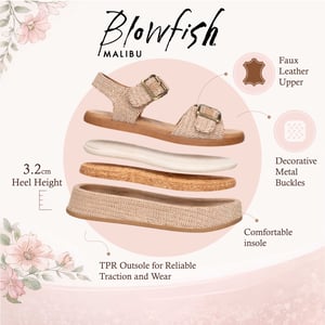 Blowfish Malibu dames beige nepleren platform sandalen - Magisch
