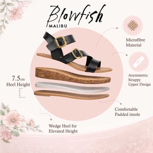 Blowfish Malibu Dames Zwarte Wig Strapppy Espadrille Hielsandalen - Ali