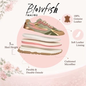 Blowfish Malibu Dames Groene Roze Retro Sneaker Trainers - Leo