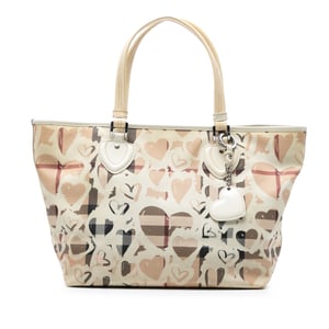 Pre-owned House Check Coated Canvas Hearts Gracie Tote