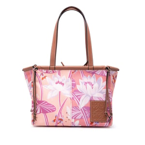 Pre-owned Paulas Ibiza Small Canvas Waterlily Print Cushion Tote
