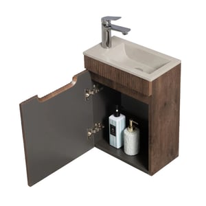 Badplaats Toiletmeubel thermis 40 x 22 cm bruin fonteinmeubel met