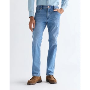 Wrangler Greensboro heren regular straight-fit jeans tabacco ice