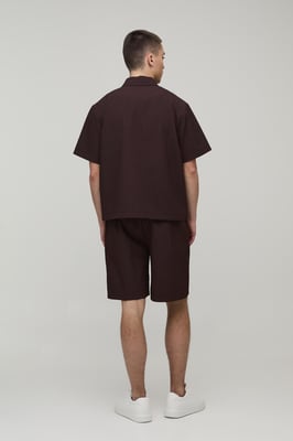 Oversized Boxy Textured Shirt & Relaxed Short Set
