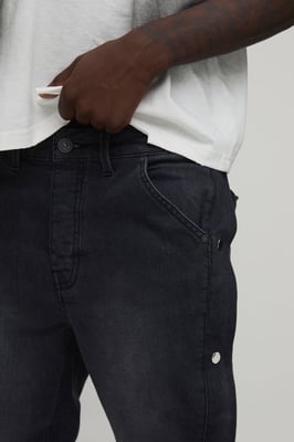 Popper Side Stretch Slim Flared Jeans
