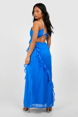 Petite Chiffon Ruffle Maxi Dress