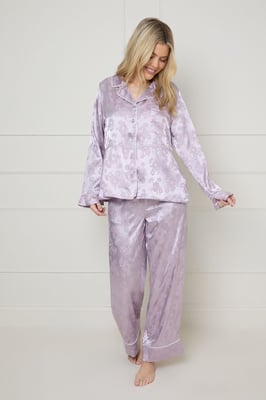 Jacquard Satin Relaxed Wide Fit Pyjama Set