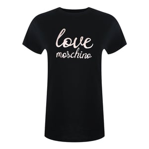Love Moschino Cursive Logo Black T-shirt