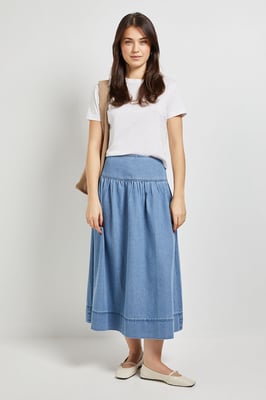 Dropped Waist Maxi Skirt
