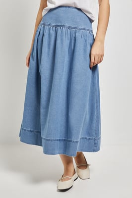 Dropped Waist Maxi Skirt