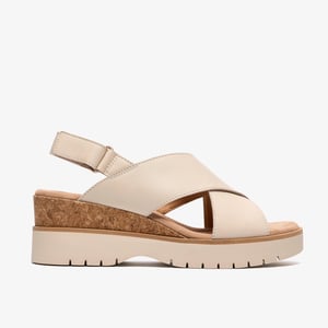 Diaz Cross Cream Leather Sandals