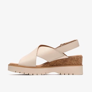 Diaz Cross Cream Leather Sandals