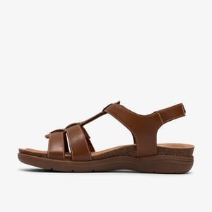 April Cove Dark Tan Lea Sandals